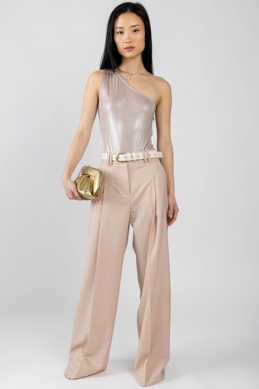 AERON Wellen Wide Leg Trouser Pant in Pale Rose