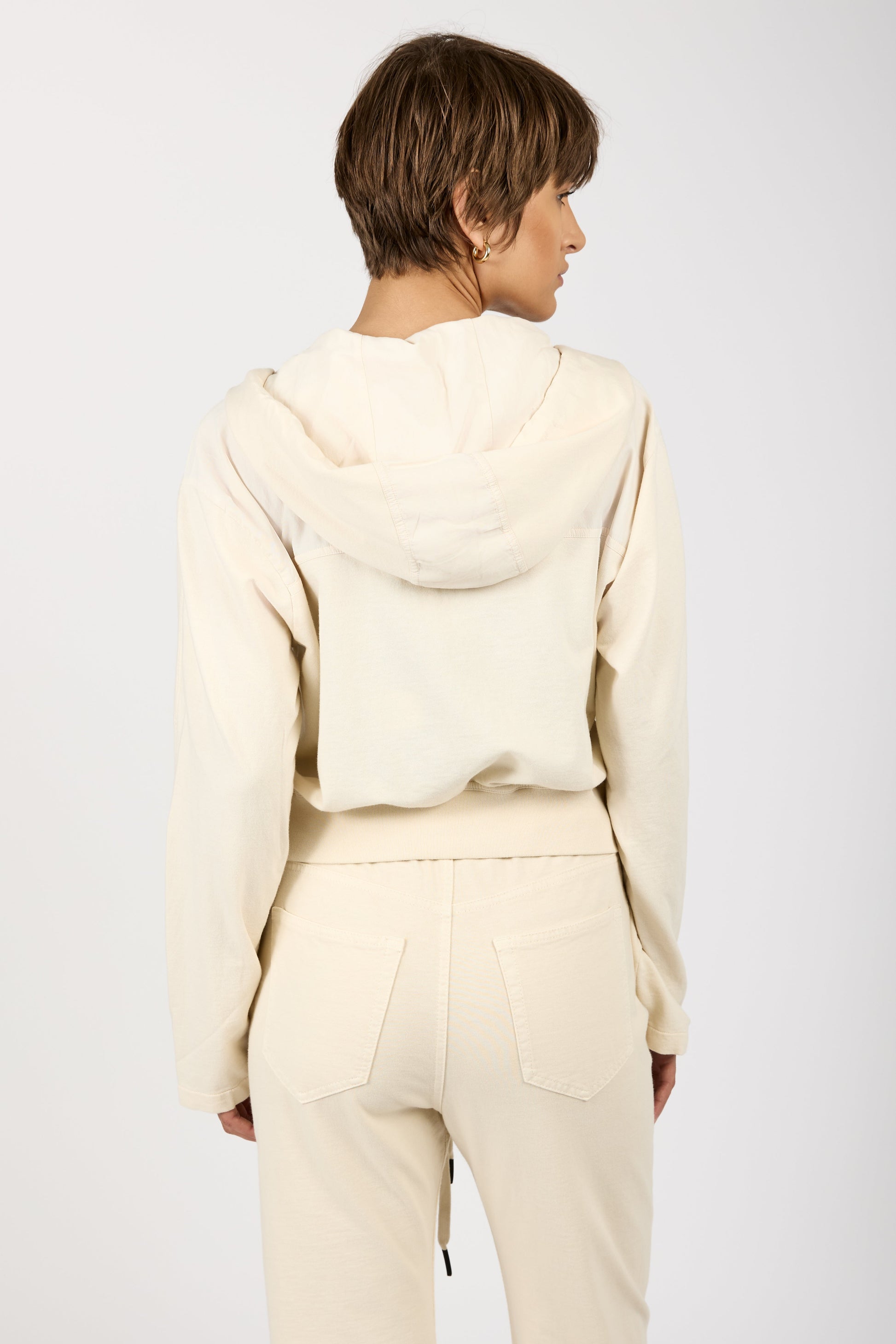 ANDREA YA'AQOV Hooded Zip-Up Jacket in Shell