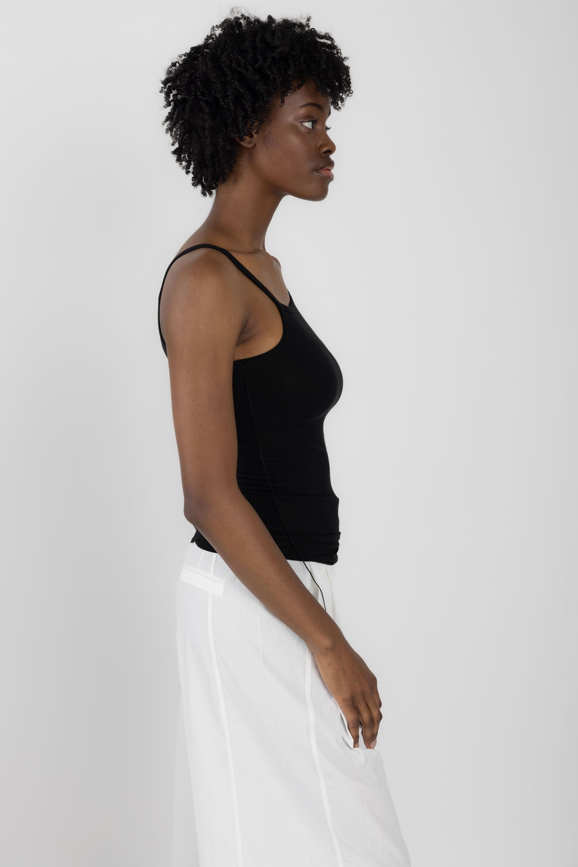 ANDREA YA'AQOV One Shoulder Tank Top in Black