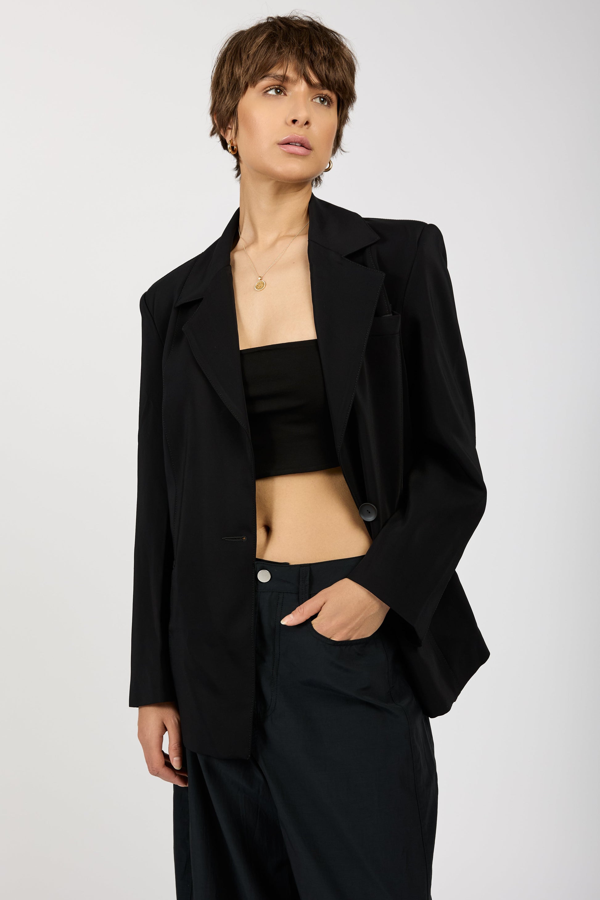 ANDREA YA'AQOV Oversized Blazer in Nero