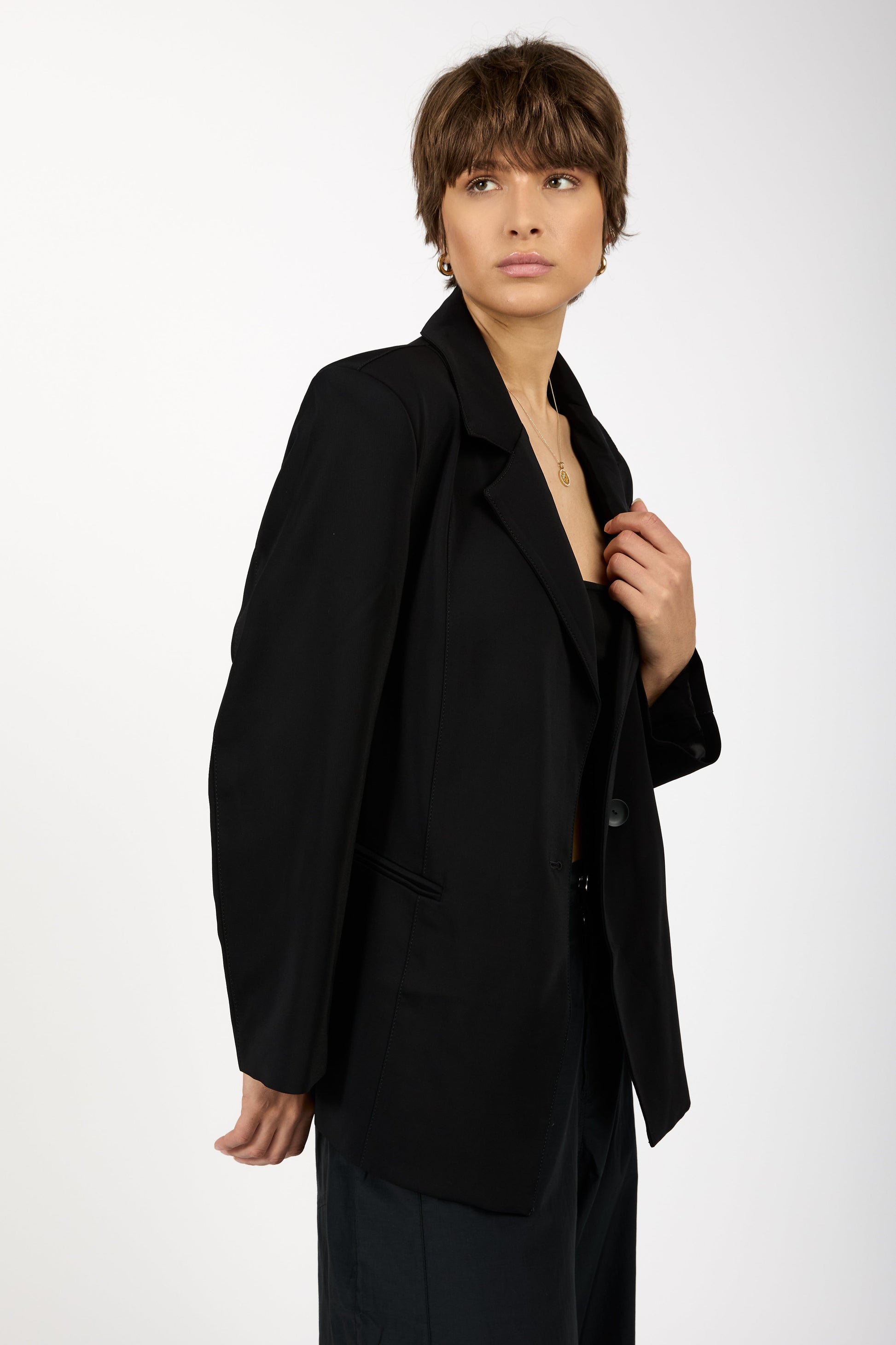 ANDREA YA'AQOV Oversized Blazer in Nero