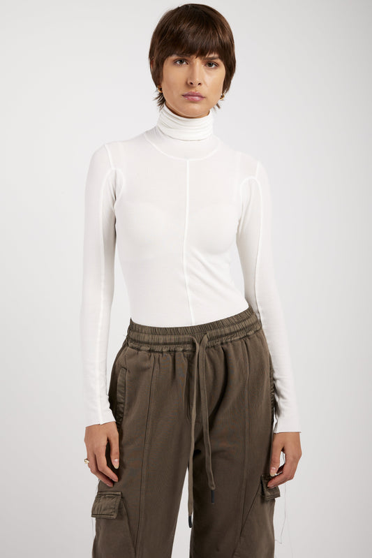 ANDREA YA'AQOV Ribbed Turtleneck Sweater in Butter