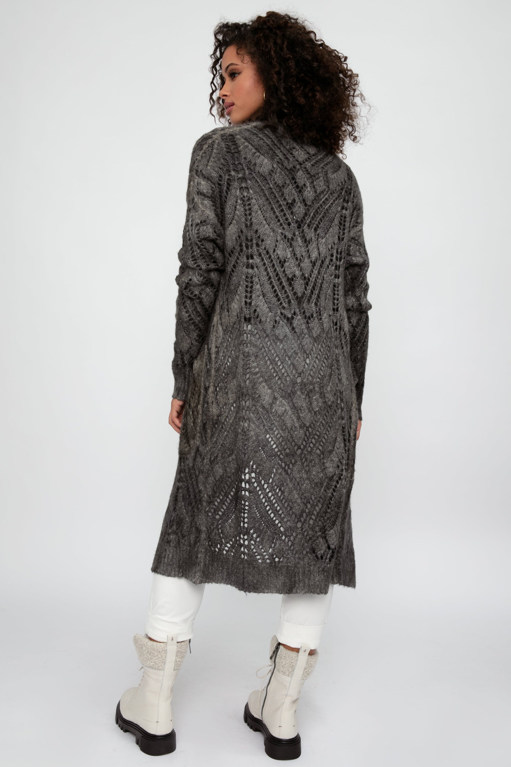 AVANT TOI Alpaca Shawl Long Cardigan in Mushroom