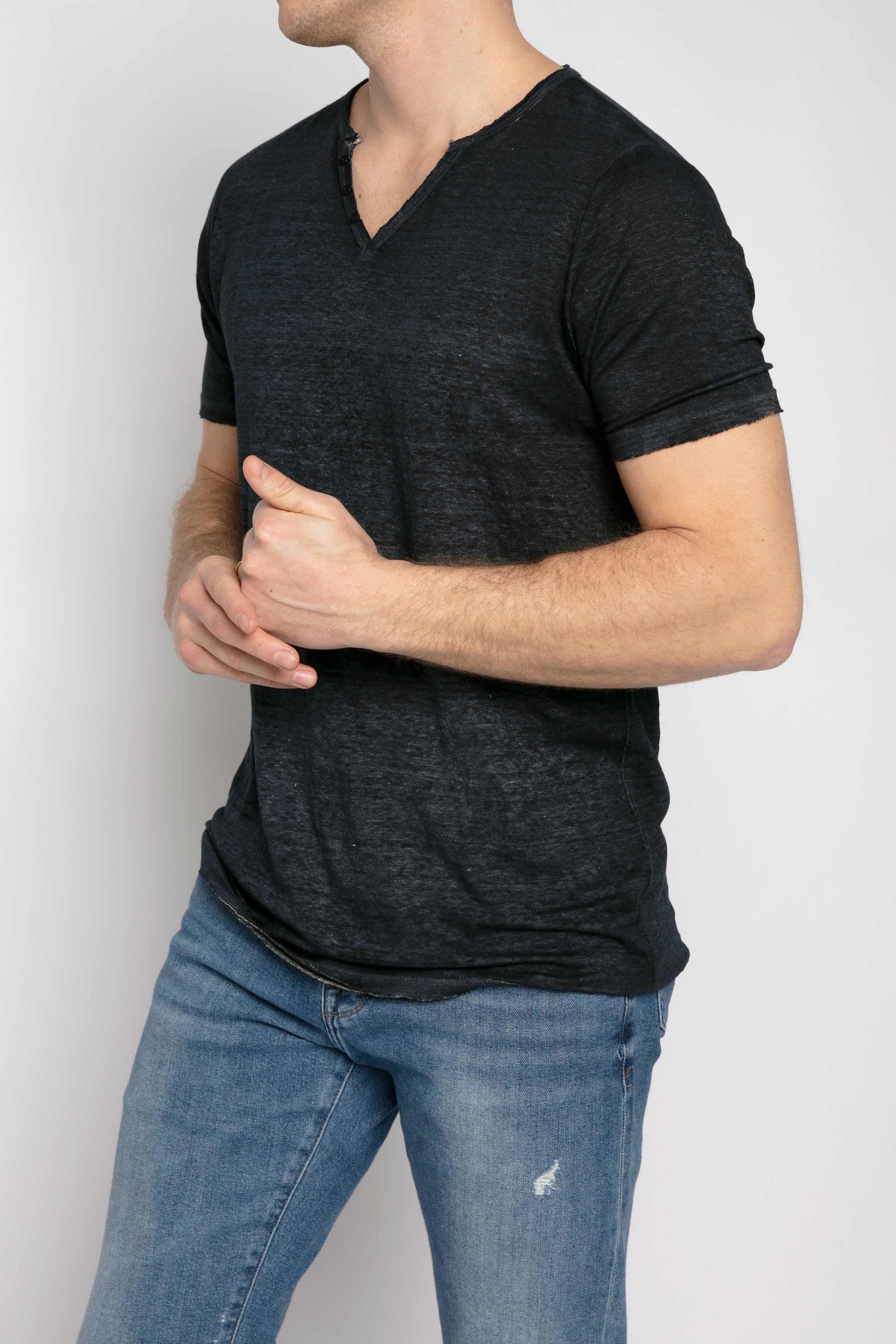 AVANT TOI Linen T-Shirt in Navy