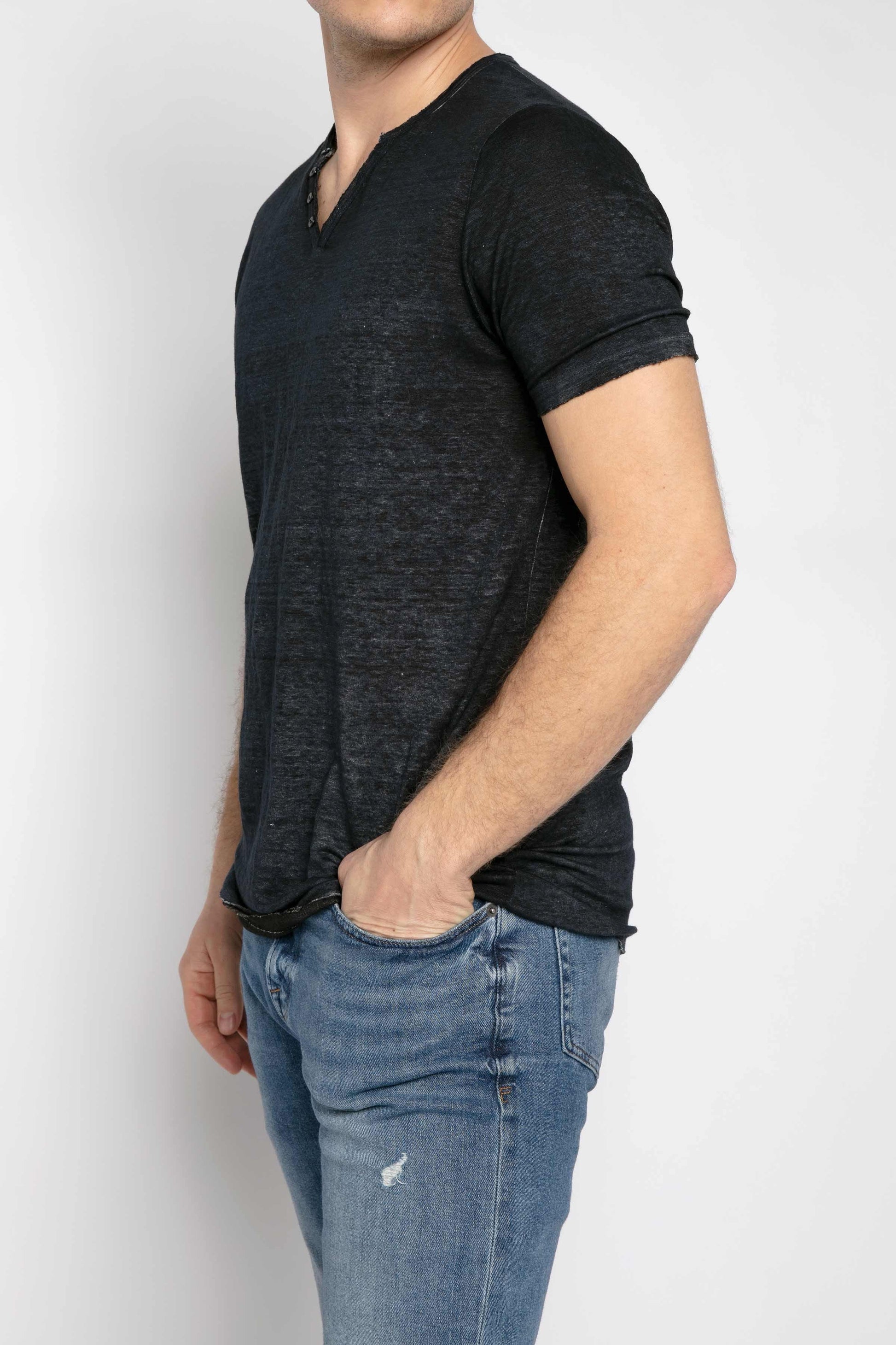 AVANT TOI Linen T-Shirt in Navy