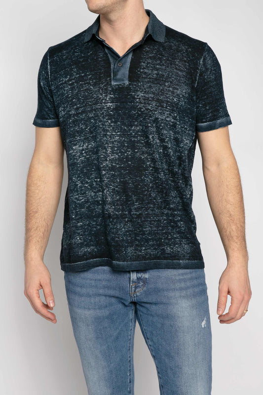 AVANT TOI Linen Polo Shirt in Navy