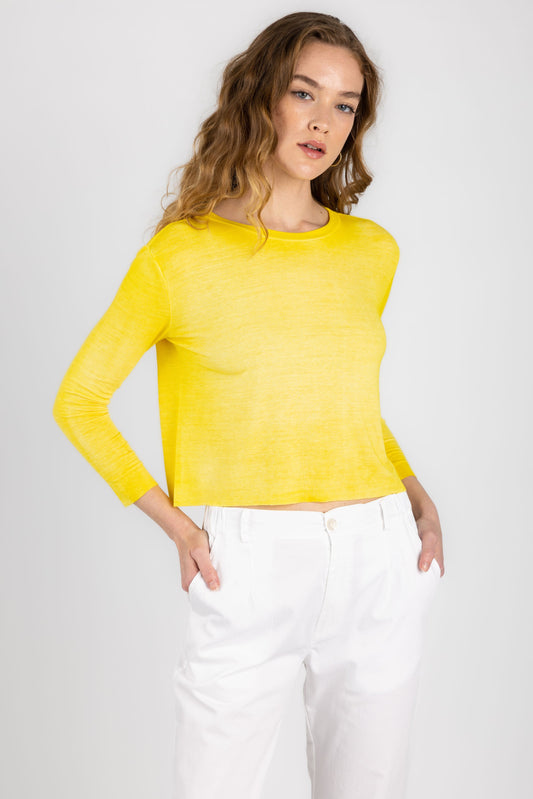 AVANT TOI Ribbed Long Sleeve Top in Curcuma