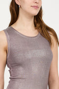 AVANT TOI Ribbed Maxi Dress with Lamination in Lavender