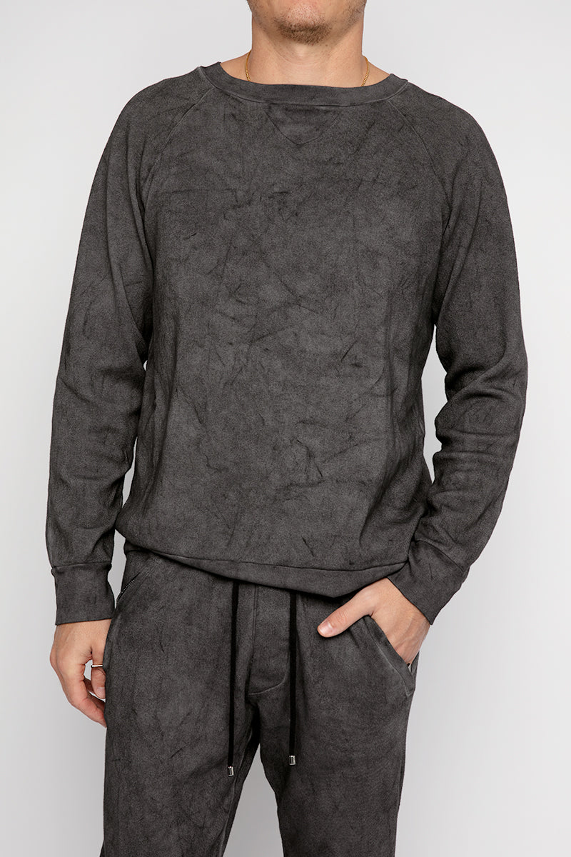 AVANT TOI Sweatshirt With Dirty Effect in Charcoal