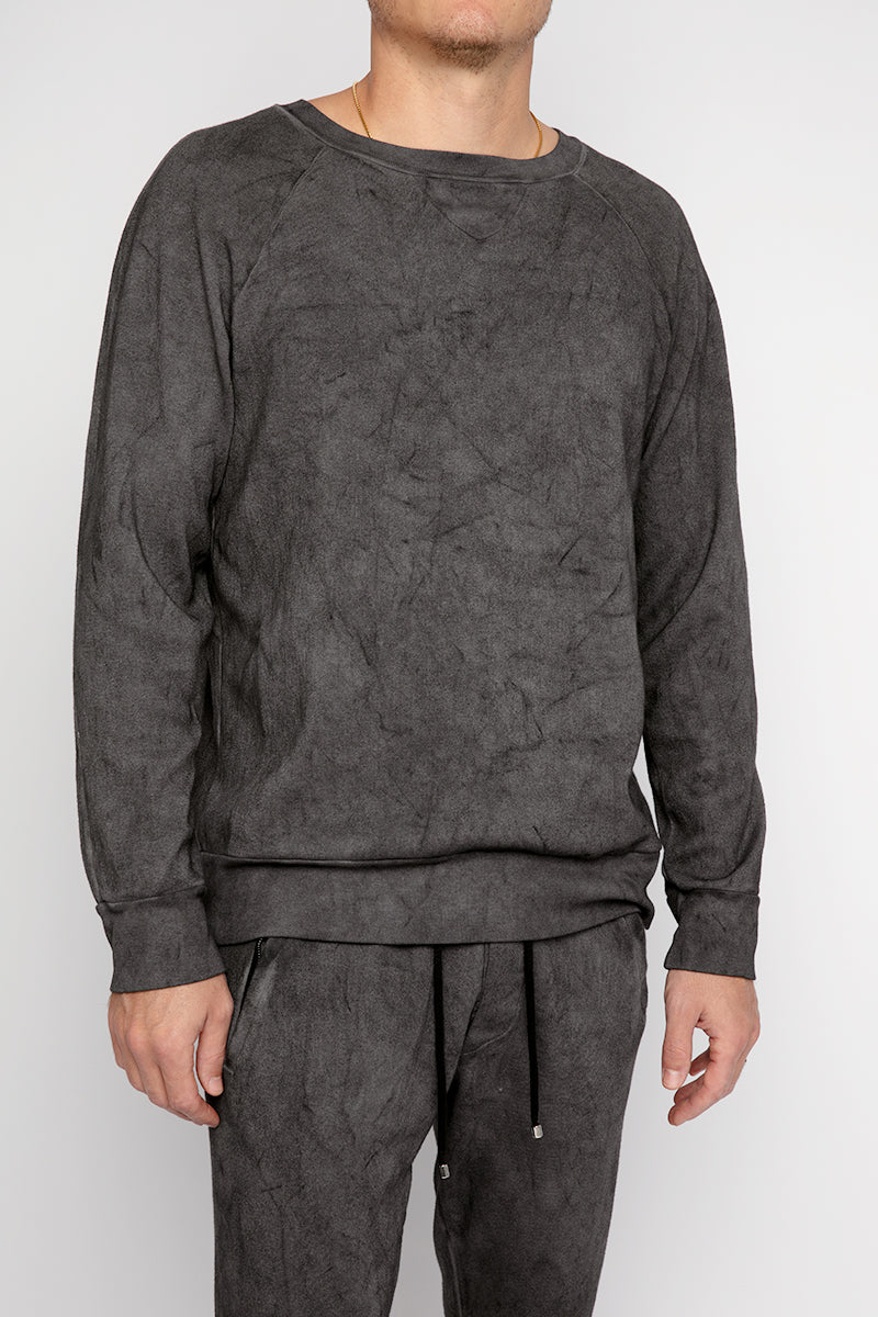 AVANT TOI Sweatshirt With Dirty Effect in Charcoal