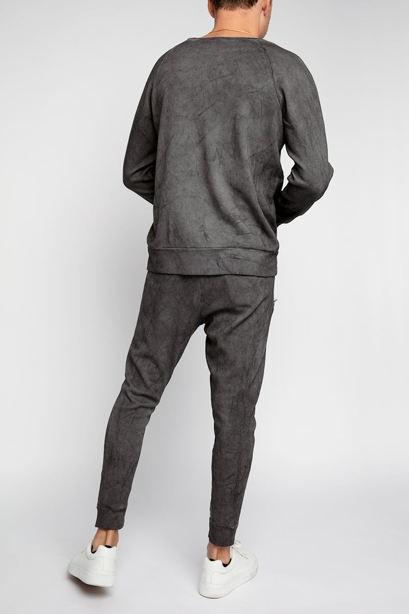 AVANT TOI Sweatshirt With Dirty Effect in Charcoal