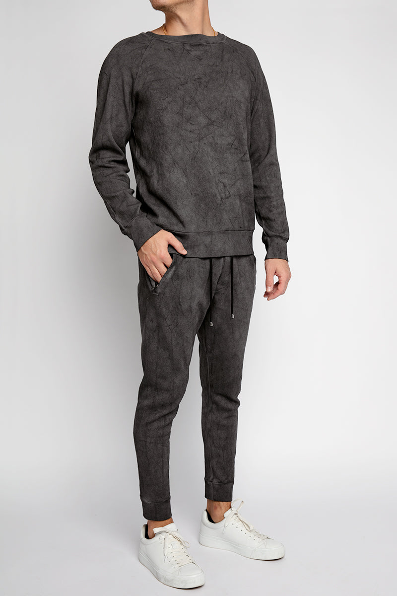 AVANT TOI Sweatshirt With Dirty Effect in Charcoal