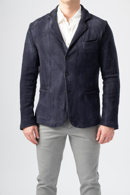 AVANT TOI Wool Blazer in Navy Blue