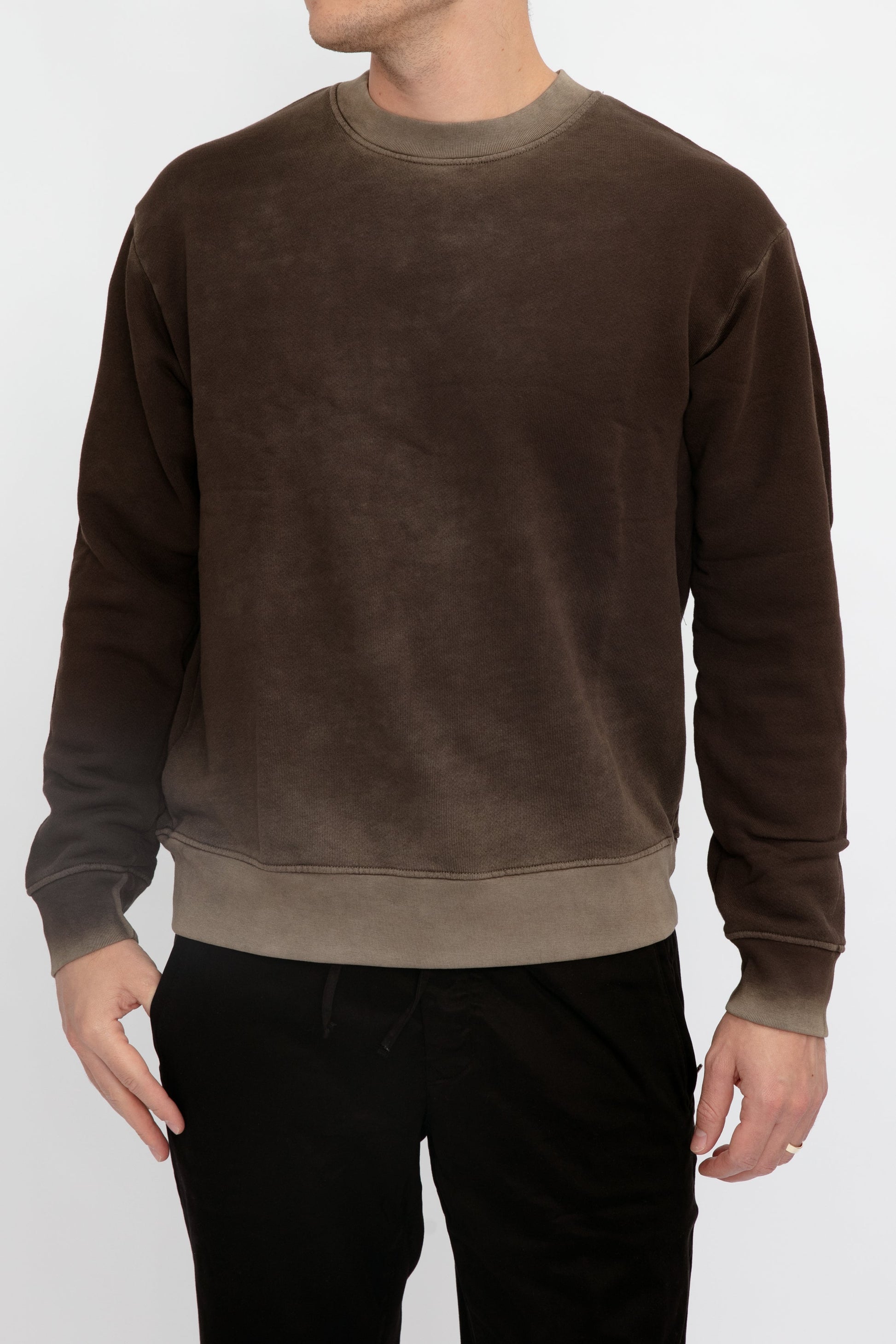 COTTON CITIZEN Bronx Crewneck Sweatshirt in Vintage Espresso