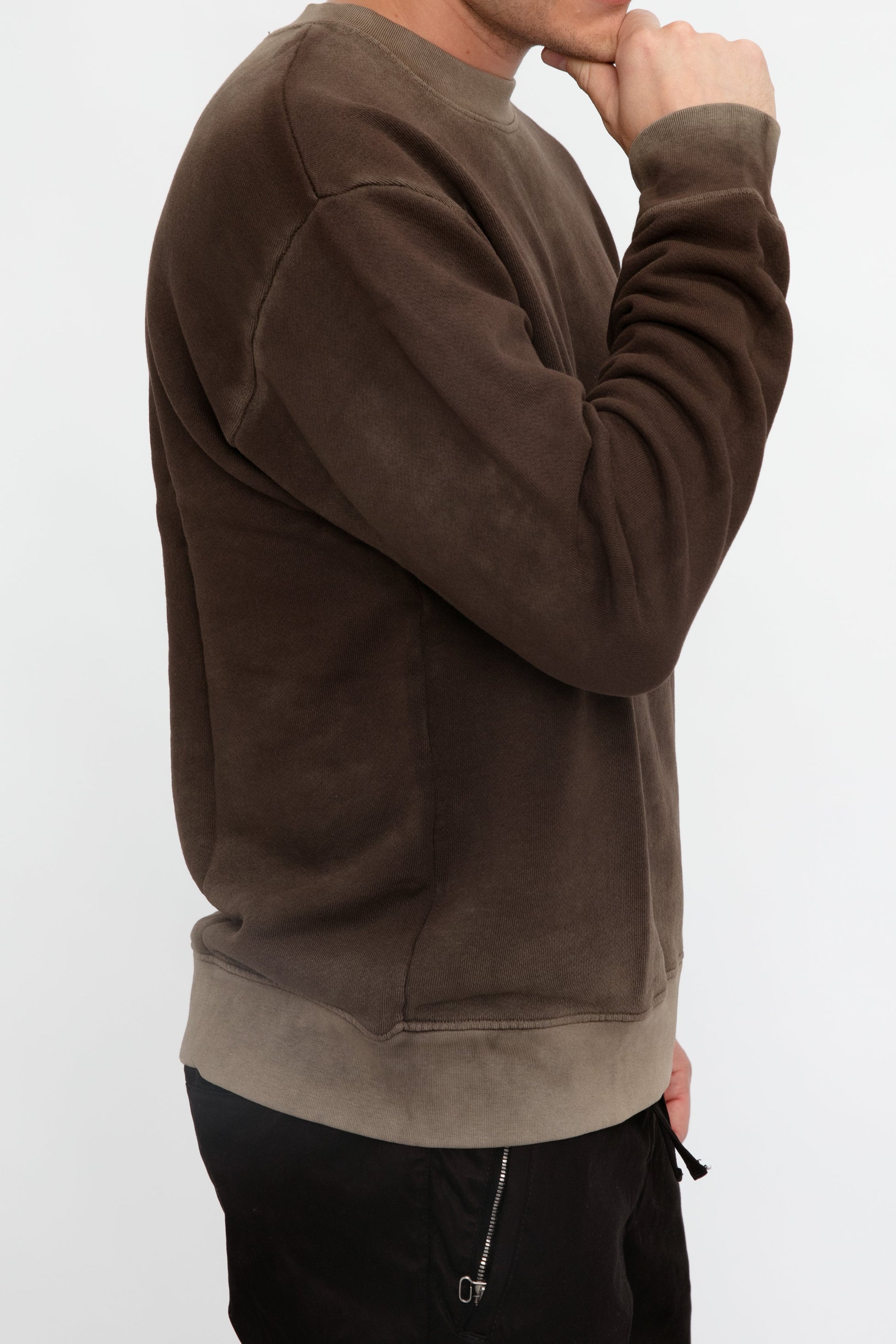 COTTON CITIZEN Bronx Crewneck Sweatshirt in Vintage Espresso