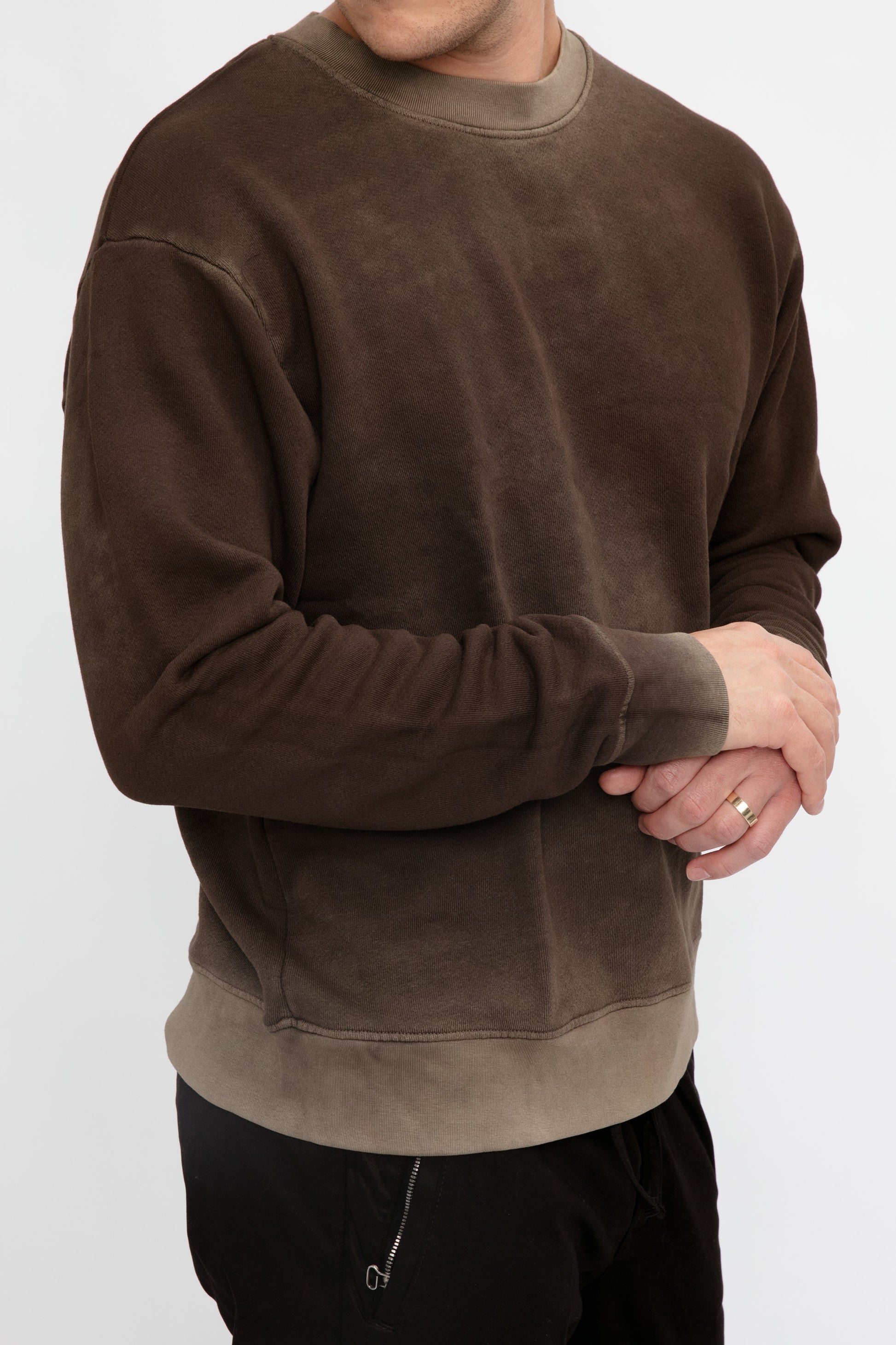 COTTON CITIZEN Bronx Crewneck Sweatshirt in Vintage Espresso