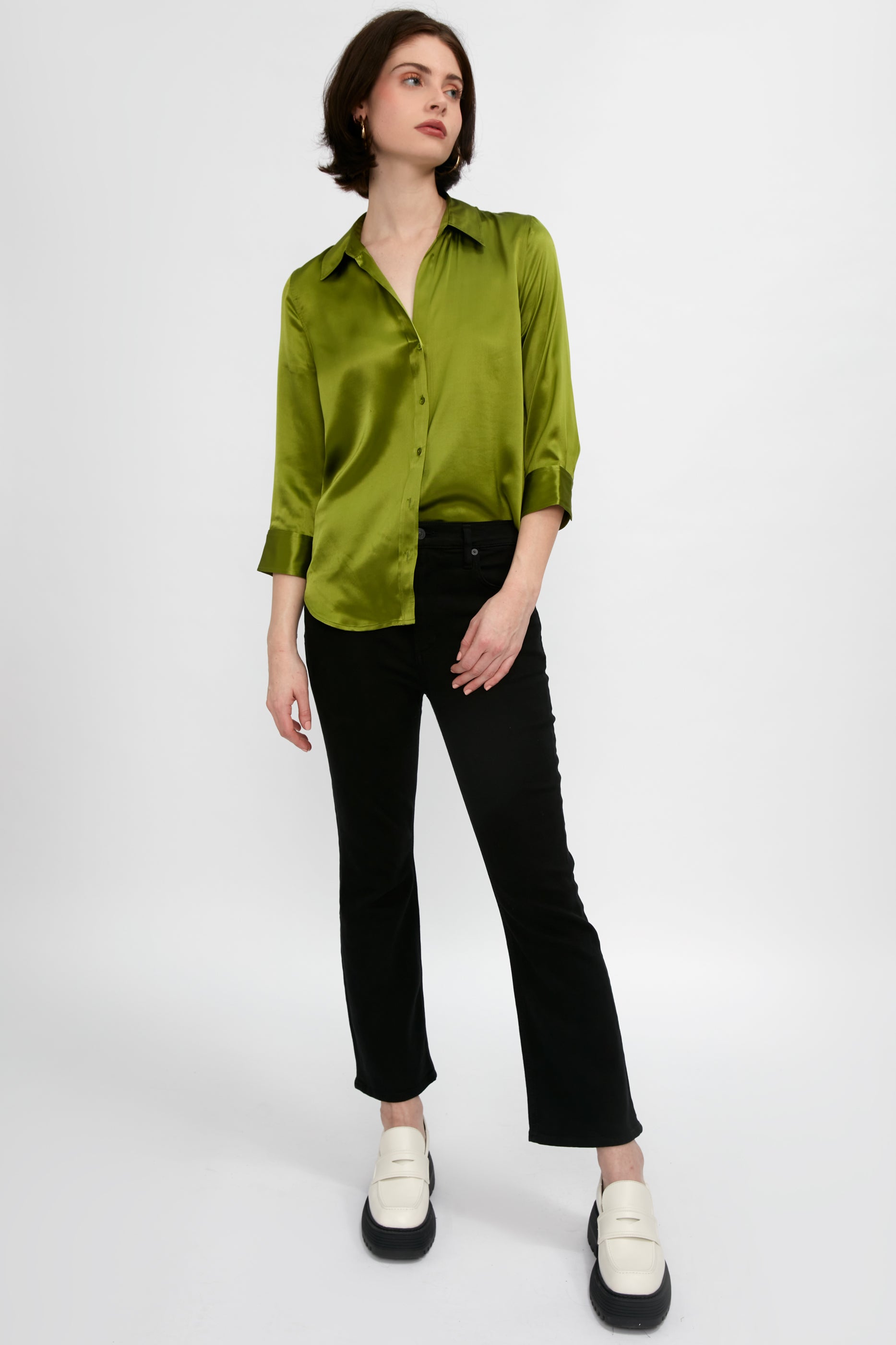 L'AGENCE Dani Blouse in English Ivy