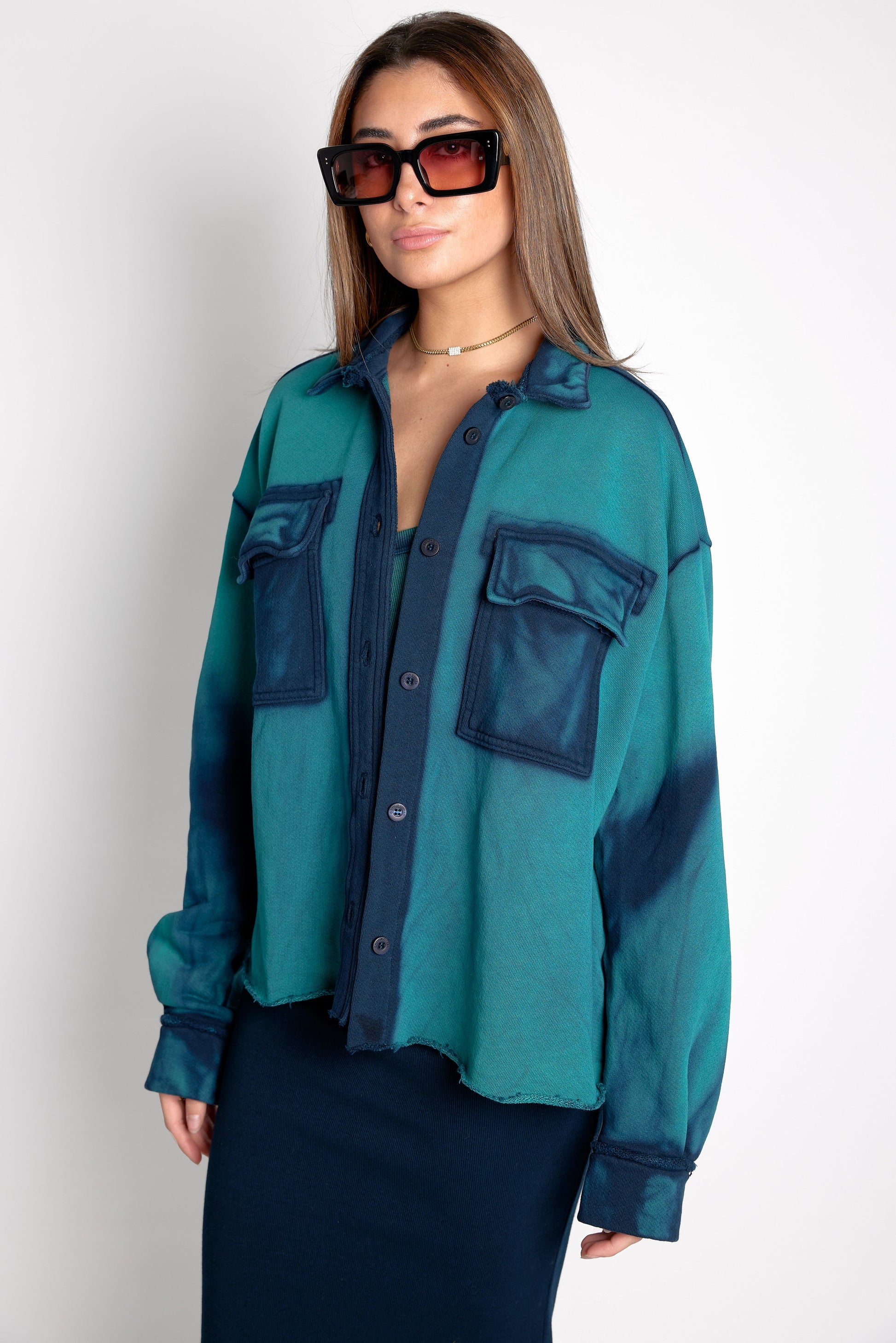 COTTON CITIZEN Brooklyn Button Down Shirt in Blue Cast