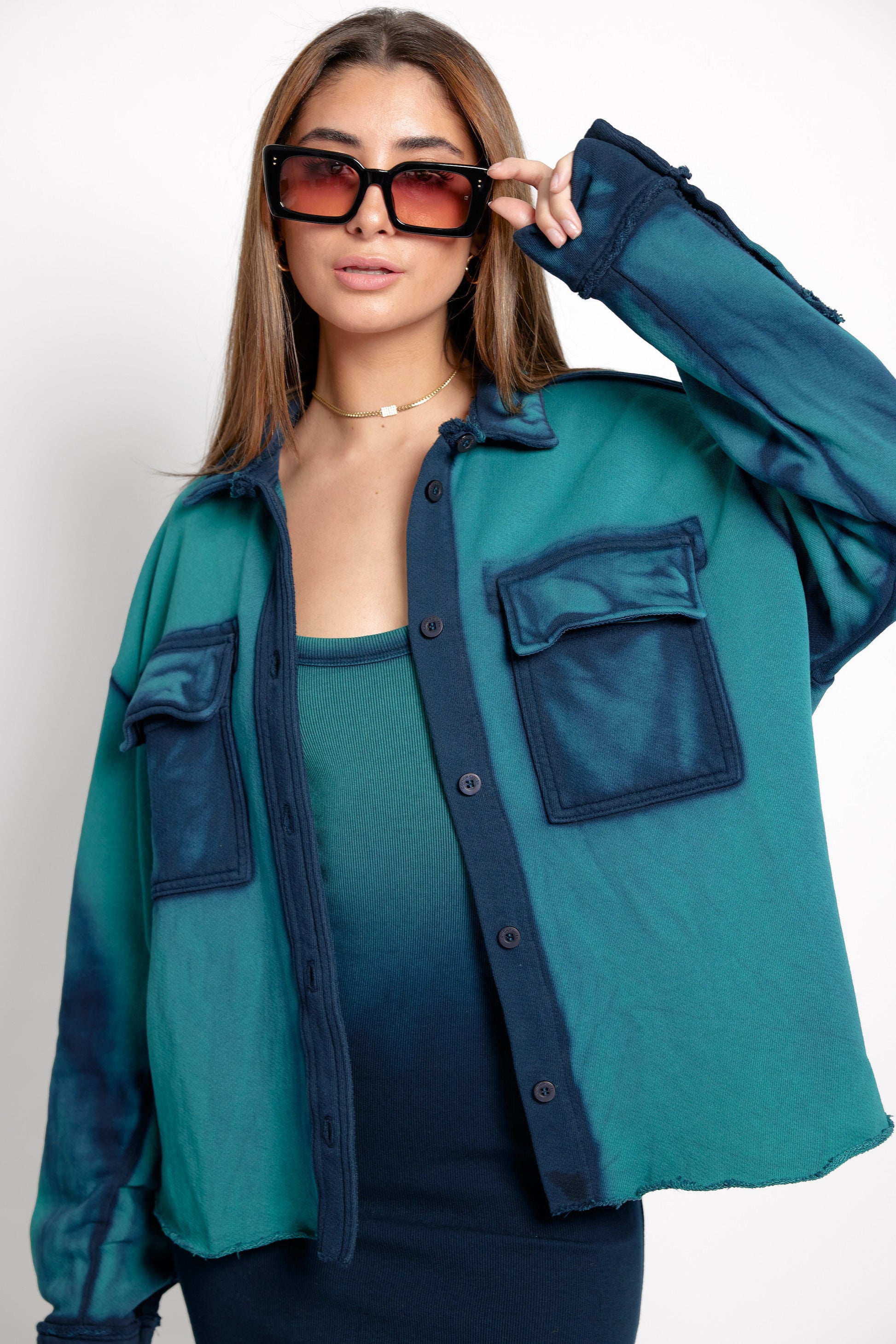 COTTON CITIZEN Brooklyn Button Down Shirt in Blue Cast