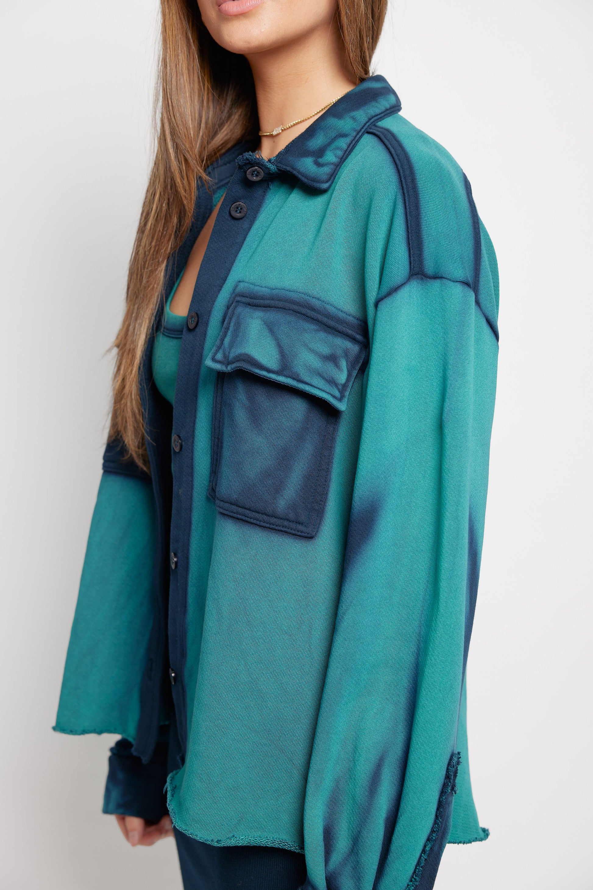 COTTON CITIZEN Brooklyn Button Down Shirt in Blue Cast