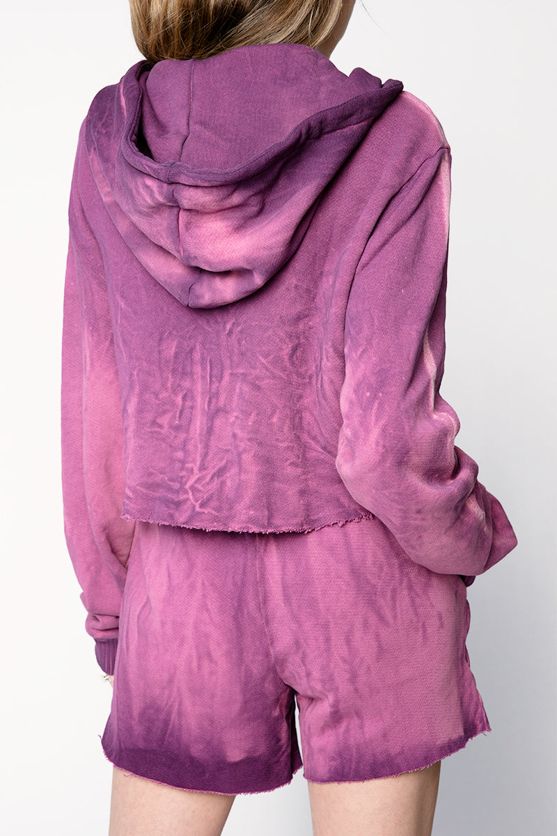 COTTON CITIZEN Brooklyn Crop Zip in Lavender Mix