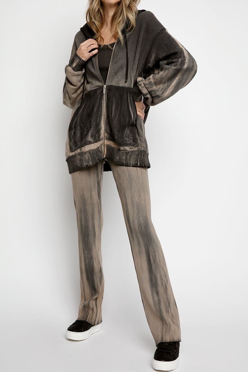 COTTON CITIZEN Brooklyn Oversized Zip Hoodie in Fossil Mix