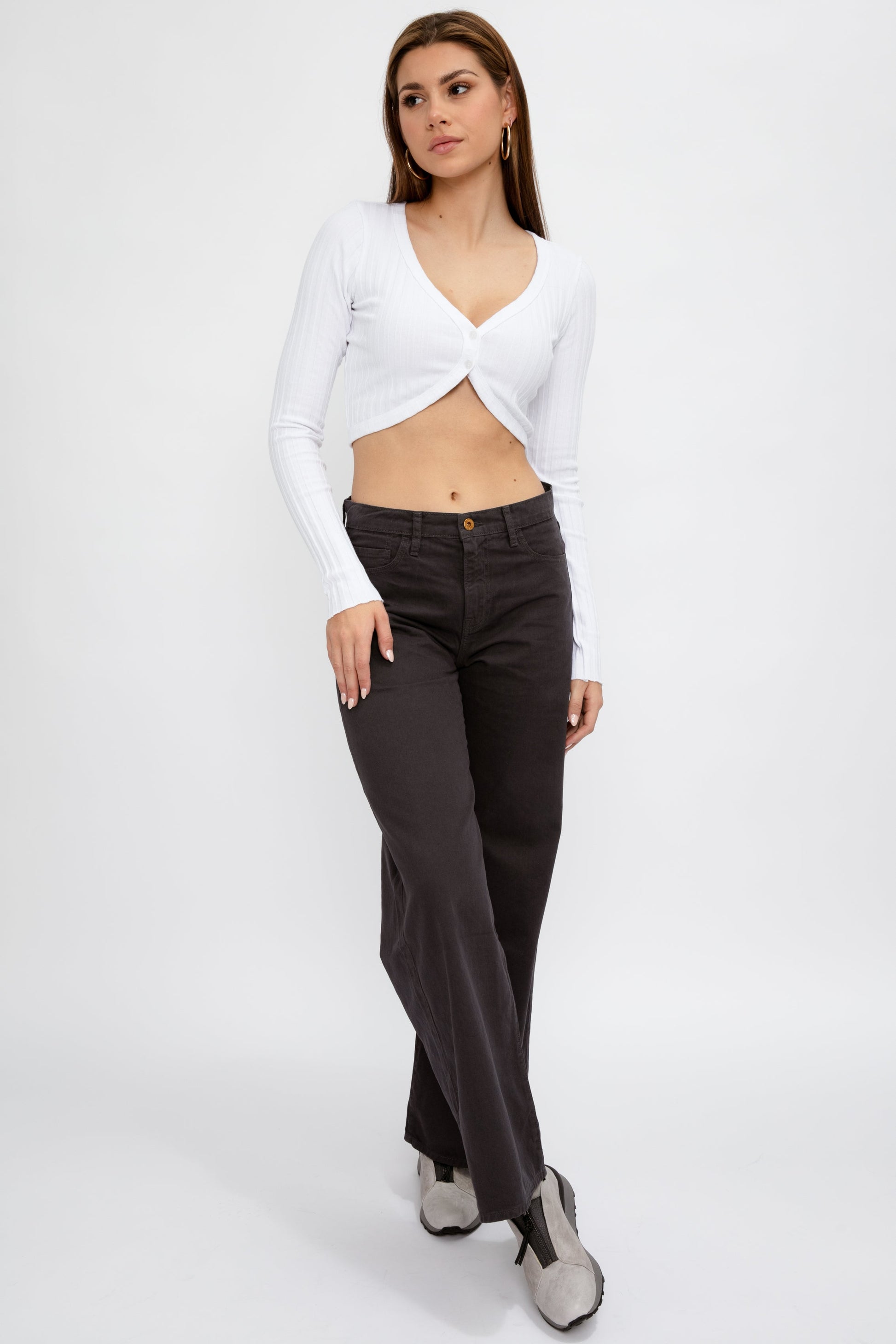 COTTON CITIZEN Capri Crop Cardigan in White