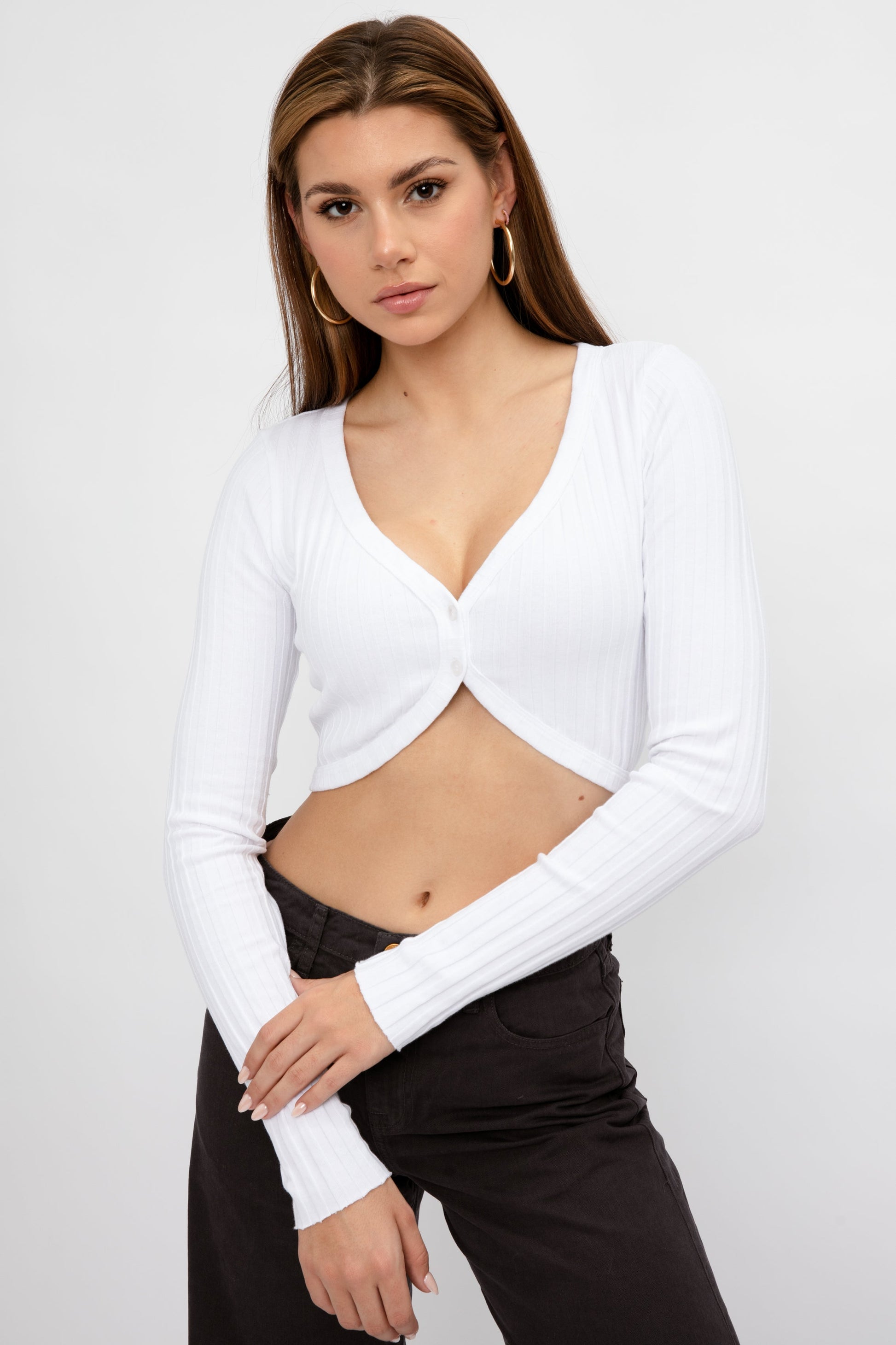 COTTON CITIZEN Capri Crop Cardigan in White