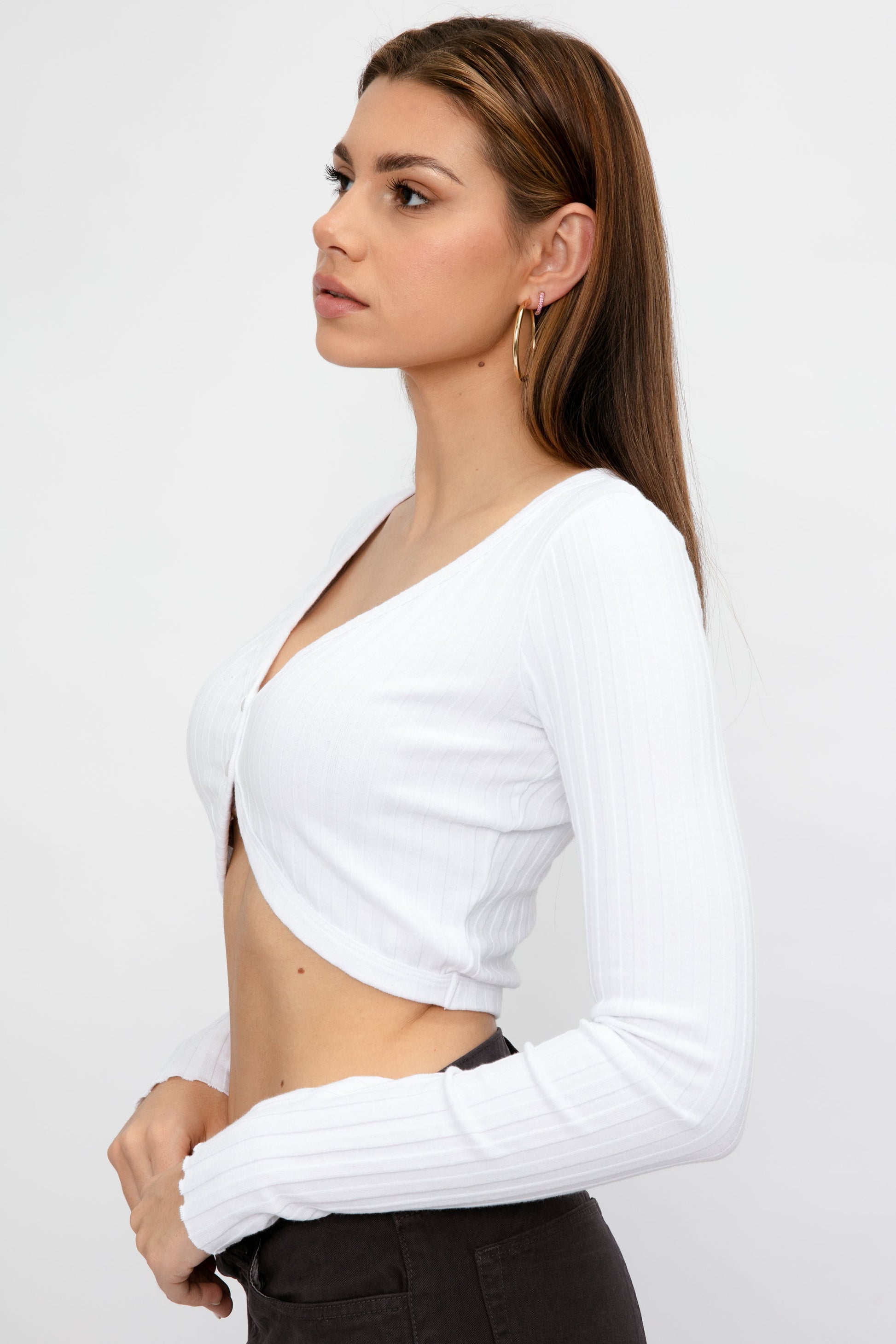 COTTON CITIZEN Capri Crop Cardigan in White