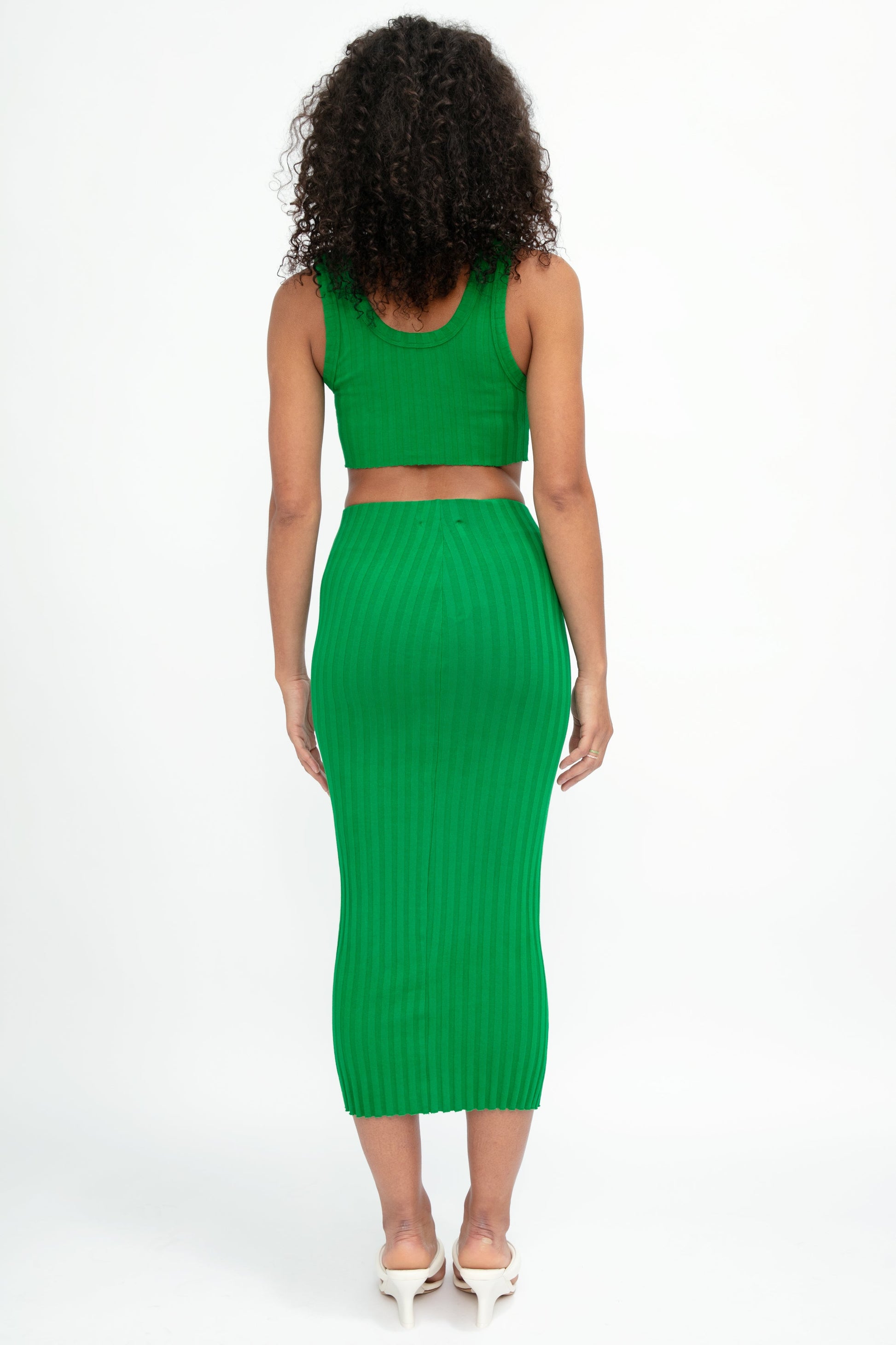 COTTON CITIZEN Capri Midi Skirt in Kelly Green