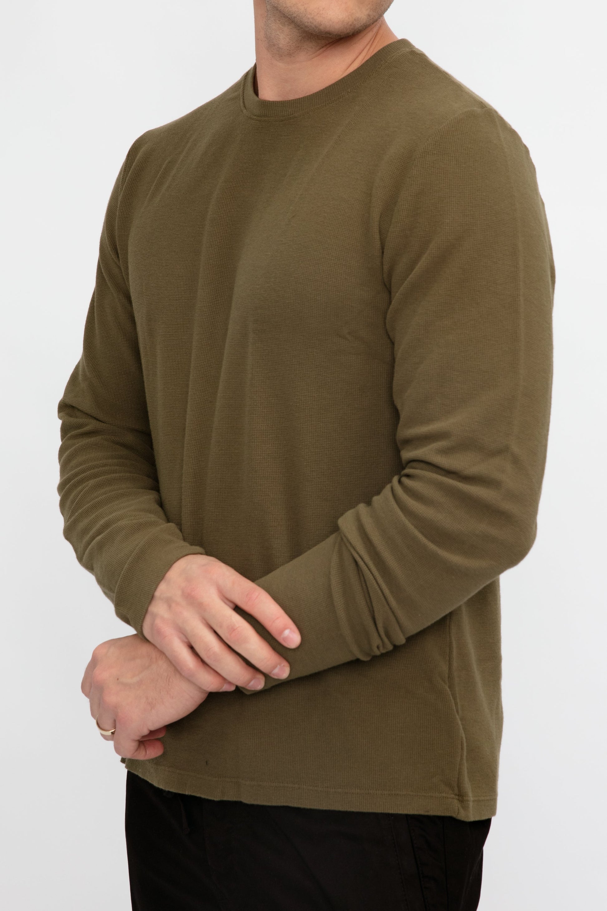 COTTON CITIZEN Hendrix Crewneck Shirt in Olive