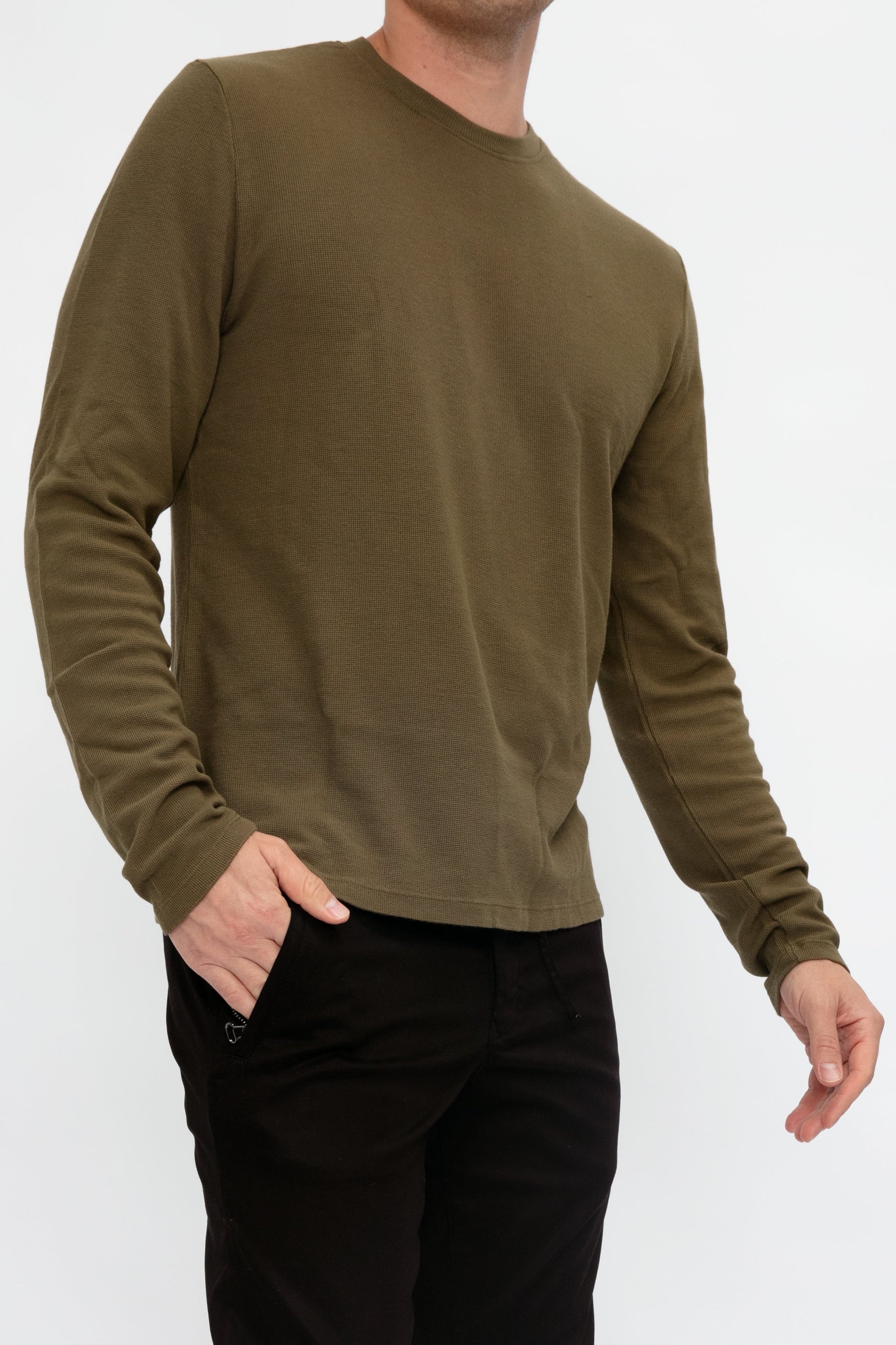 COTTON CITIZEN Hendrix Crewneck Shirt in Olive