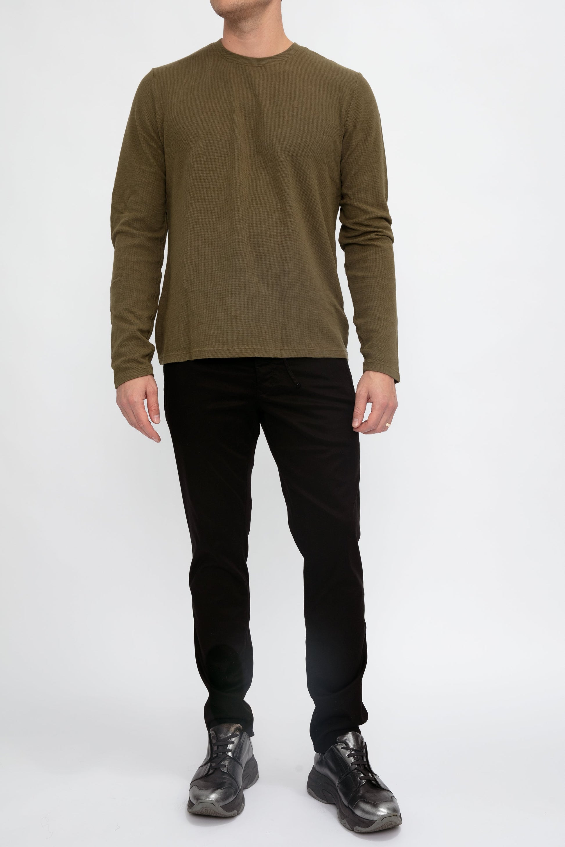 COTTON CITIZEN Hendrix Crewneck Shirt in Olive
