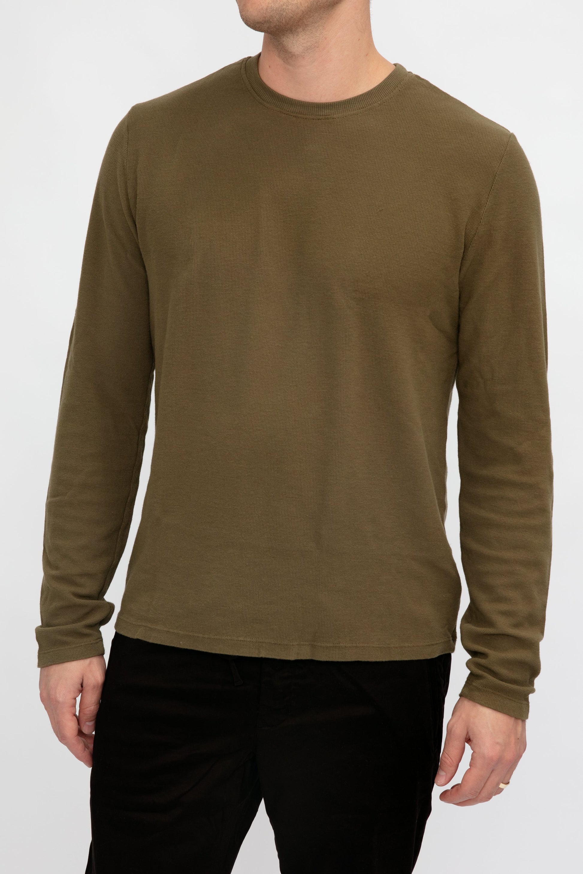COTTON CITIZEN Hendrix Crewneck Shirt in Olive