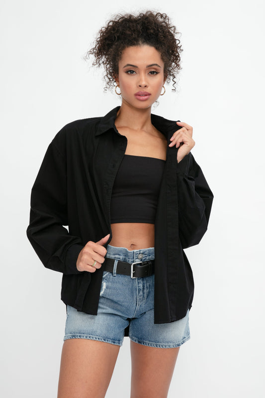 COTTON CITIZEN Santorini Shirt in Jet Black