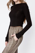COTTON CITIZEN Verona Crop Shirt in Jet Black