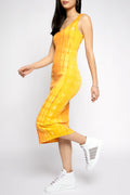 COTTON CITIZEN Verona Midi Dress in Orange Ripple