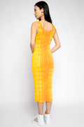 COTTON CITIZEN Verona Midi Dress in Orange Ripple