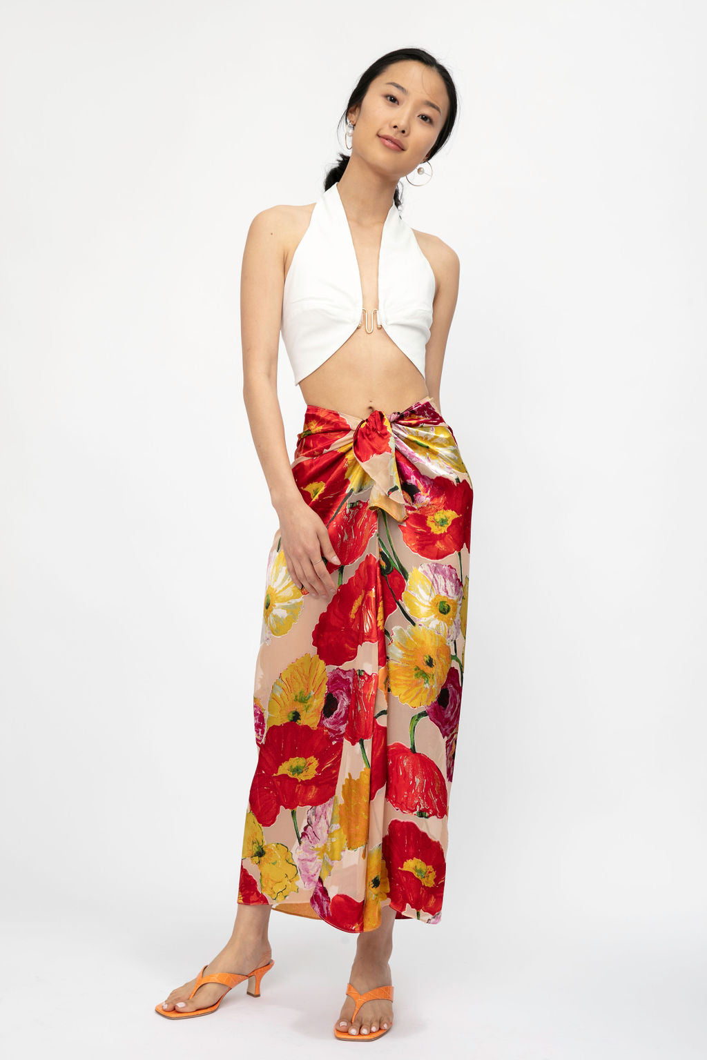 CULT GAIA Nila Skirt Coverup in Painted Floral
