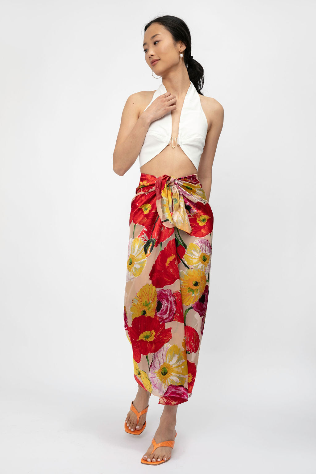 CULT GAIA Nila Skirt Coverup in Painted Floral