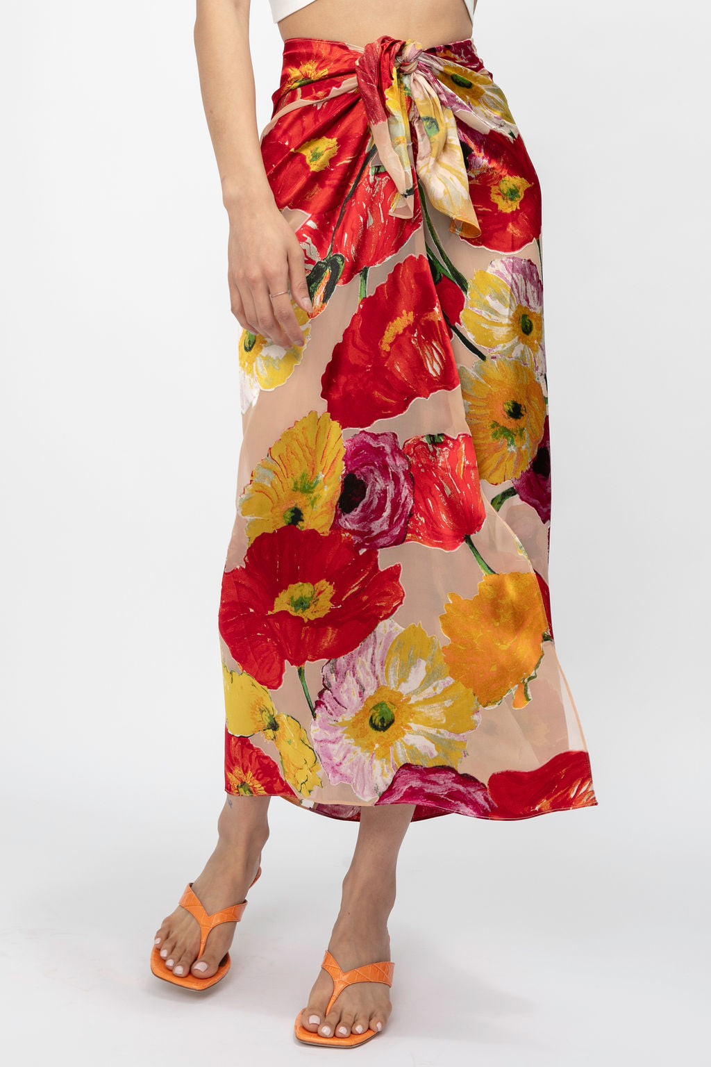 CULT GAIA Nila Skirt Coverup in Painted Floral