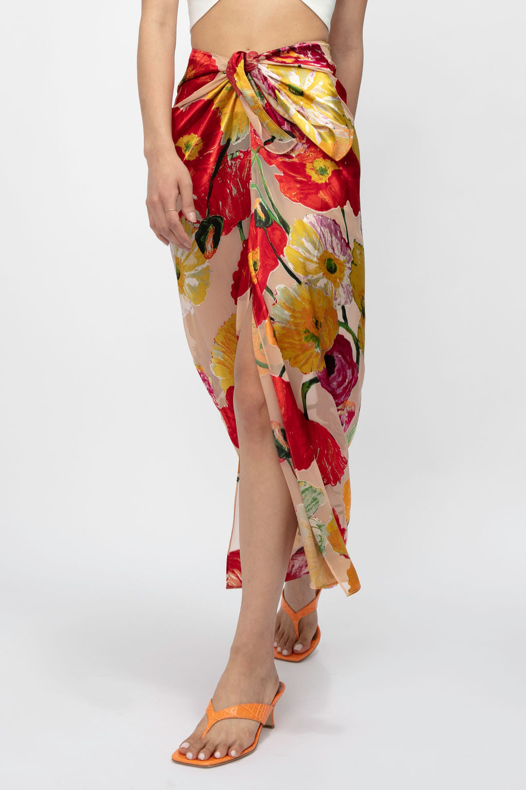 CULT GAIA Nila Skirt Coverup in Painted Floral