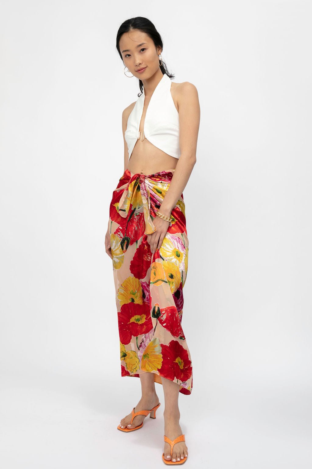 CULT GAIA Nila Skirt Coverup in Painted Floral