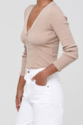 CITIZENS OF HUMANITY Scarlett Rib Henley in Nougat