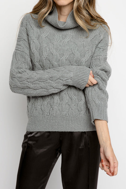 FABIANA FILIPPI Alpaca High Collar Sweater in Grey