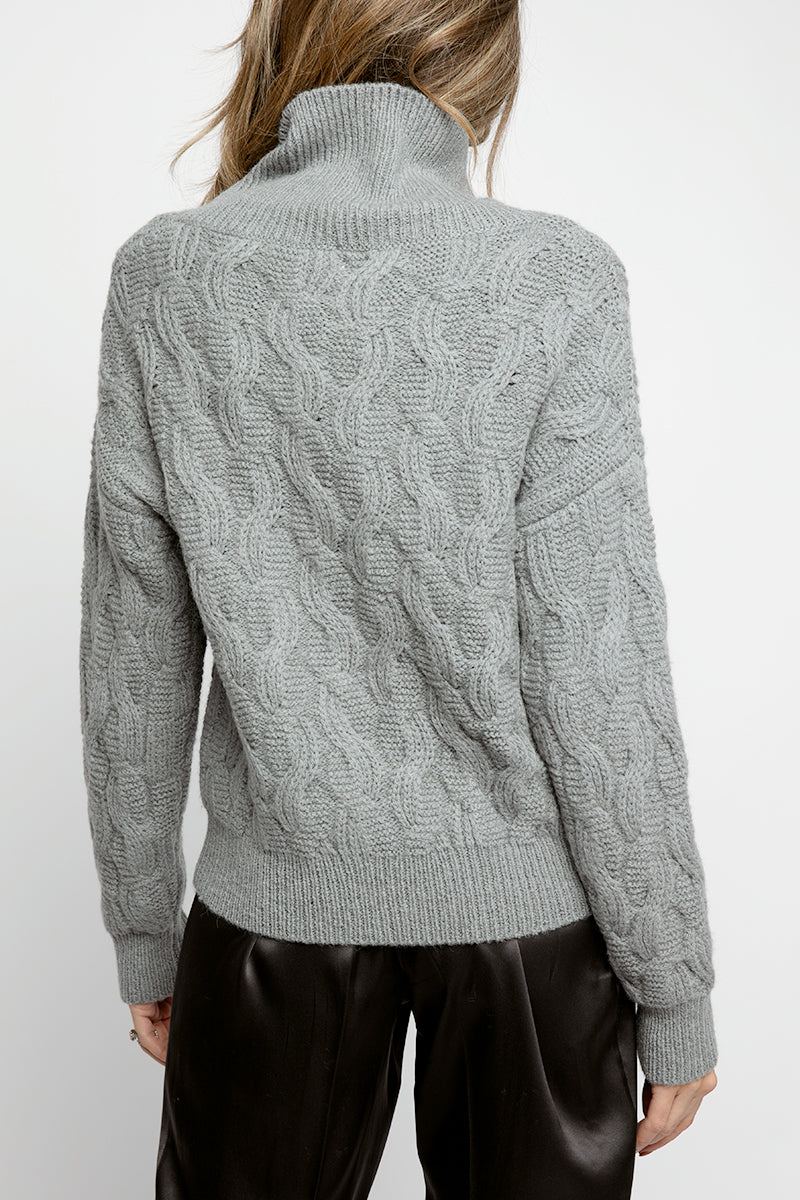 FABIANA FILIPPI Alpaca High Collar Sweater in Grey