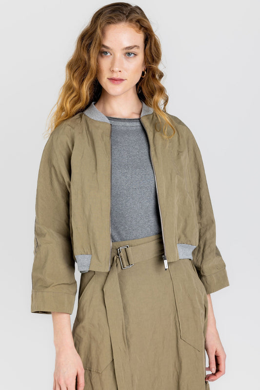 FABIANA FILIPPI Bomber Jacket in Fango