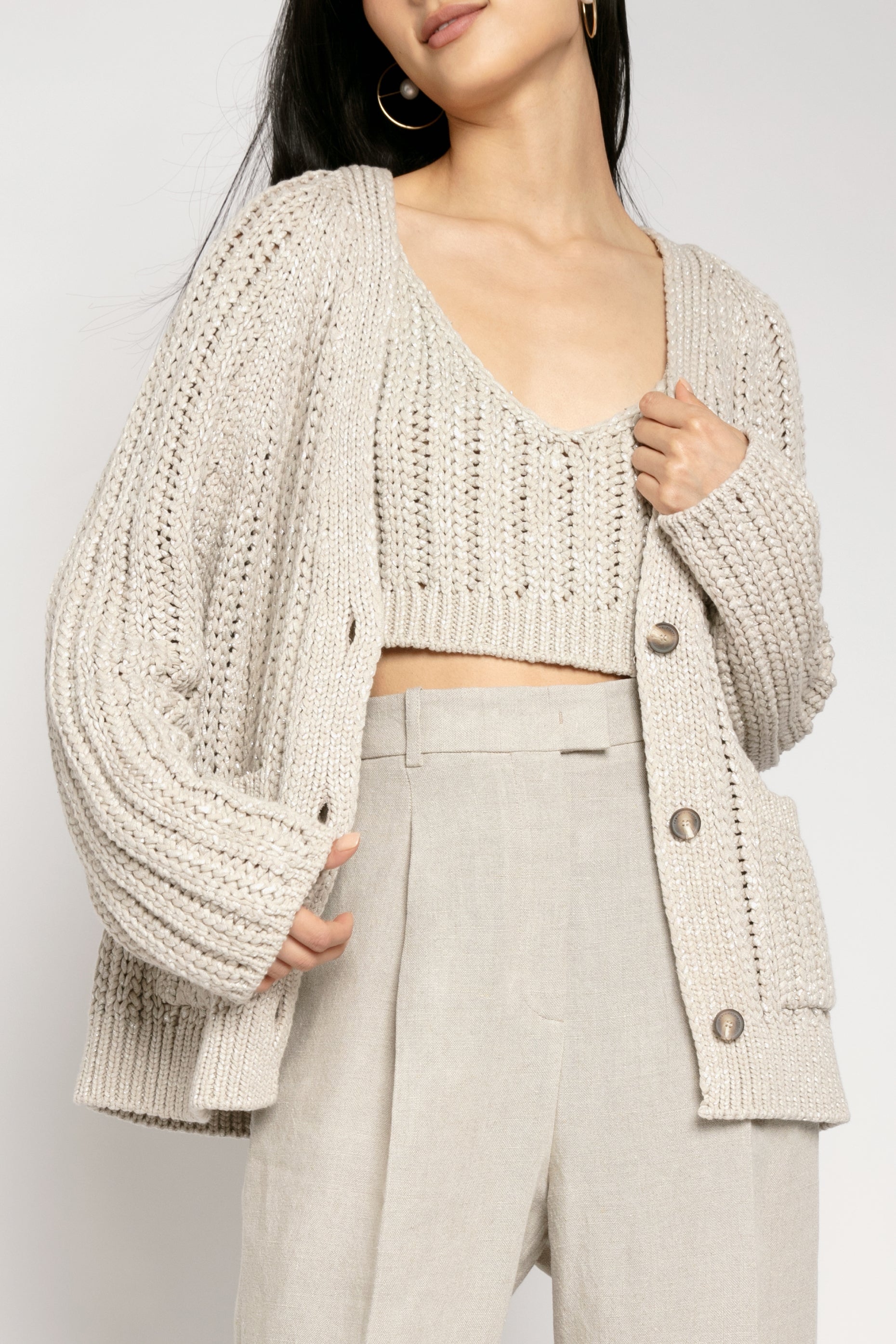 FABIANA FILIPPI Cotton Cardigan in Bamboo