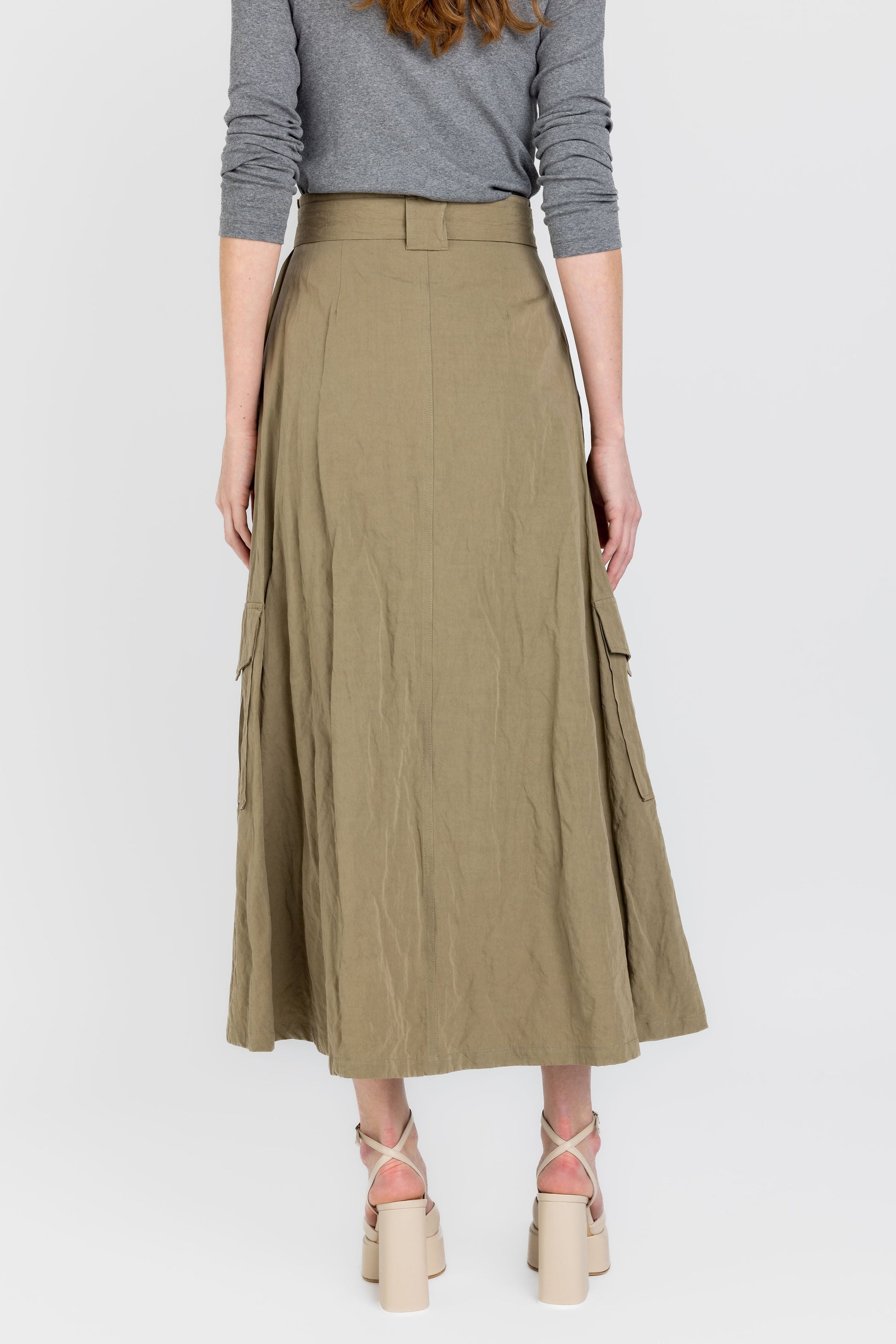 FABIANA FILIPPI Cotton Cargo Skirt in Fango