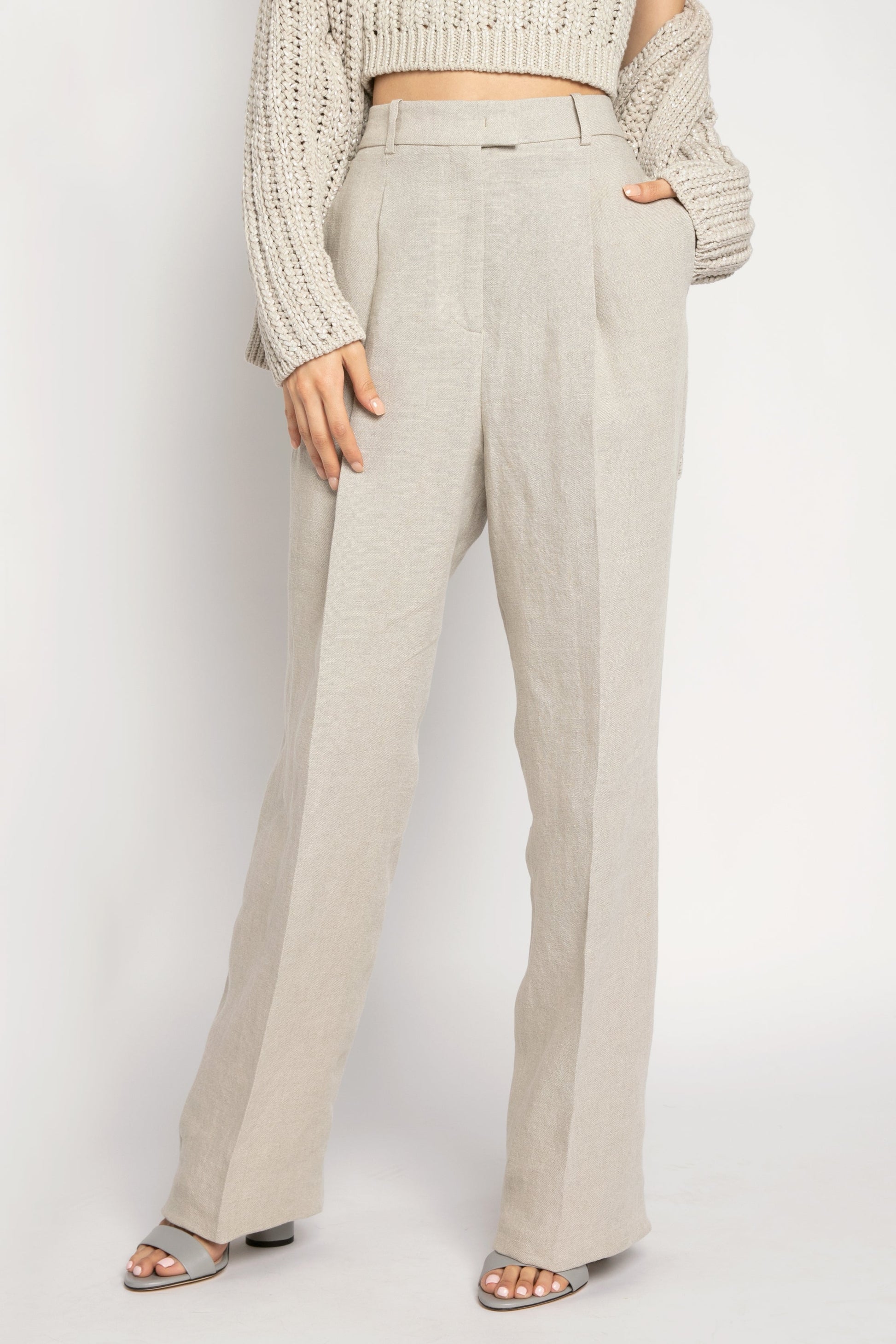 FABIANA FILIPPI Linen Trouser Pant in Dune